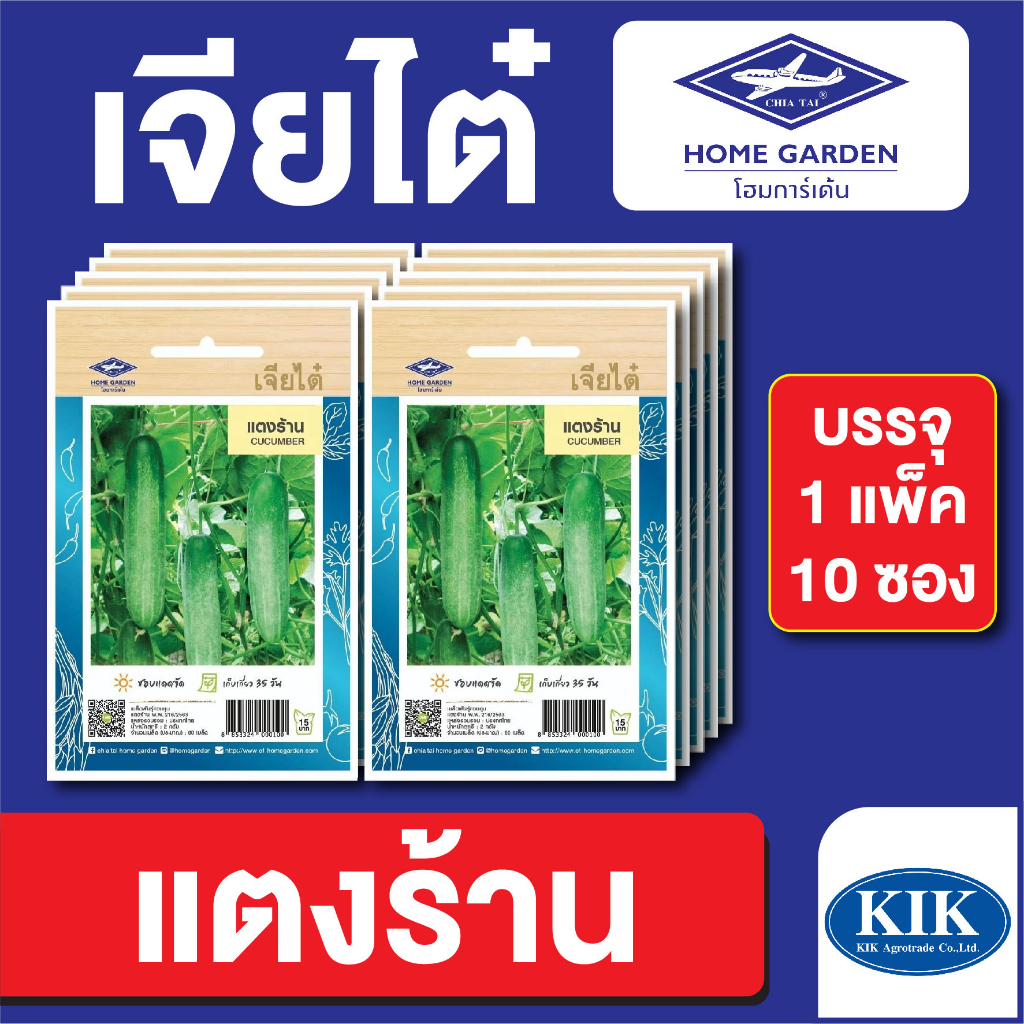 ผักซอง เจียไต๋ CT15 แตงร้าน เมล็ดพันธุ์ บรรจุ แพ็คละ 10 ซอง