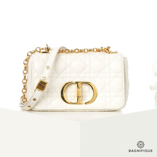 DIOR CARO SMALL WHITE CALF GHW