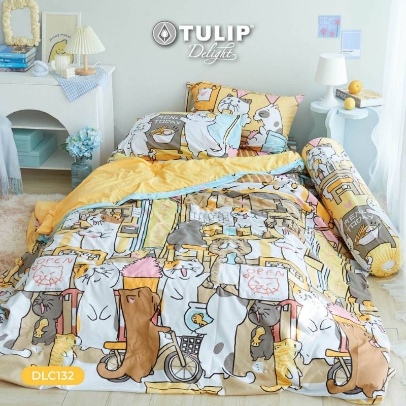 🅽🅴🆆 ทิวลิป ดีไลท์(Tulip Delight) ผ้าปูที่นอนไม่รวมนวม ลิขสิทธิ์ แมวจ๋า