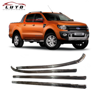 คิ้วขอบกระจก คิ้วขอบกระจกโครเมี่ยมรุ่น ฟอร์ด เรนเจอร์ FORD RANGER T6 PX1 4ประตู ปี 2012 - 2017 สีโครเมี่ยม จำนวน 4 ชิ้น