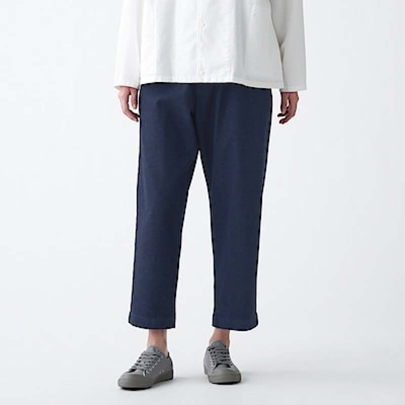 Muji Labo Wide Cropped Pants : M (ดำ-ยีนส์) Muji Labo กางเกงขายาวใส่สบาย