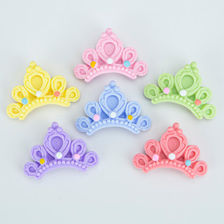🌈RS13 เรซิ่น เซตมงกุฎเจ้าหญิง ตัวติดขวดน้ำ ติดรองเท้า Jibbitz shoes Charm 3D [แพค 6 ชิ้น] DIY Craft╭♥