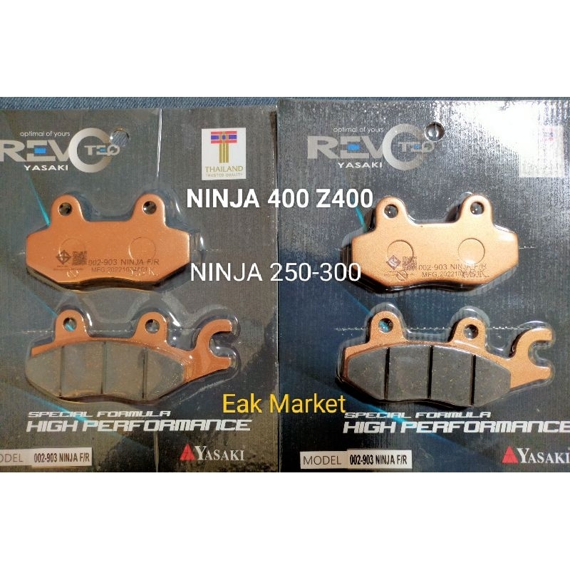 ผ้าเบรคหน้า-หลัง NINJA-400 Z-400 Yasaki revoteq แท้