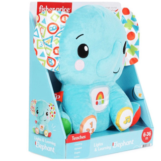 ช้างสอนรุ่นใหม่ล่าสุด ‼️Fisher-Price Lights &amp; Learning Elephant Musical Plush Toy มือสองแท้ 100%