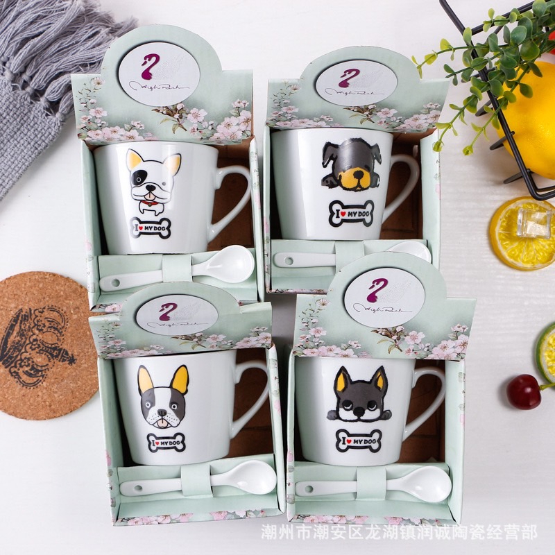 (พร้อมส่งจากไทย) แก้วกาแฟมินิ ขนาดเล็ก เซรามิค พร้อมช้อน