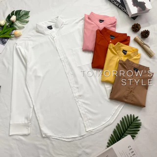 [🔥7 Size🔥] 🎨15 สี🎨 เสื้อเชิ้ตคอจีนสีพื้นแขนยาว ( M L XL 2XL 3XL 4XL 5XL ) มีของพร้อมส่ง เนื้อผ้านุ่ม ใส่สบาย ไม่ต้องรีด