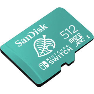 SanDisk and Nintendo Cobranded microSDXC, SQXAO, 512GB, U3, C10, UHS-1, 100MB/s R, 90MB/s W, 3x5 ME6-000983