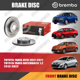 Brembo จานเบรค TOYOTA YARIS 1.2, YARIS ATIV 2013-2021 ยาริส 1.2, ยาริส เอทีฟ ปี 2013-2021 [คู่หน้า] (จำนวน 1 คู่ = 2 ใบ)