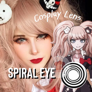 พร้อมส่งจากไทย คอนแทคเลนส์คอสเพลย์ Spiral eye | Junko Enoshima สีขาวดำ หมุนเป็นขด