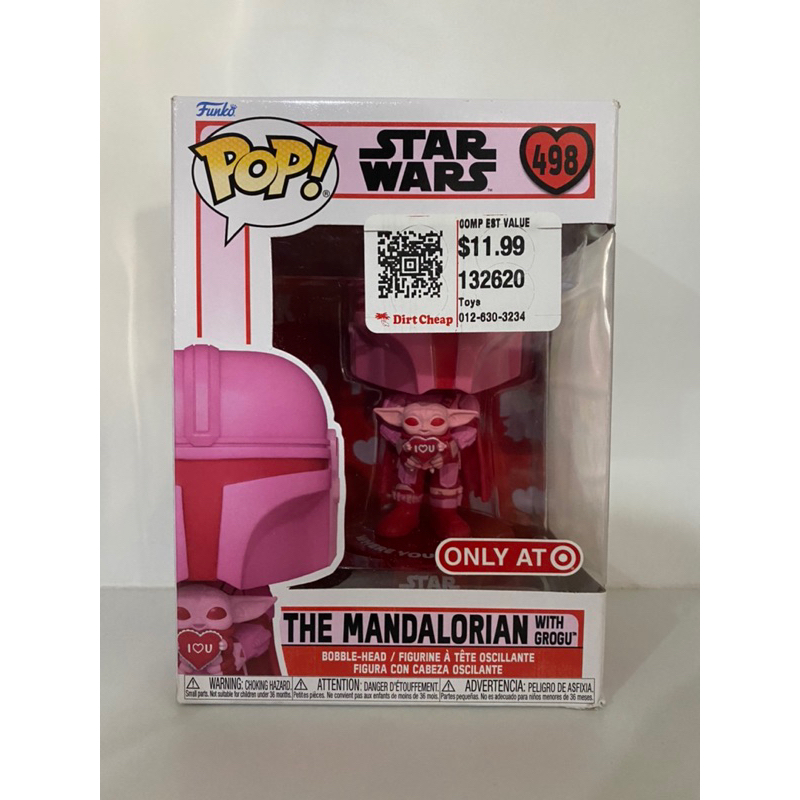 Funko Pop The Mandalorian With Grogu Valentine Star Wars Exclusive 498