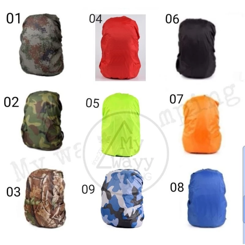 Raincover คลุมเป้ ผ้าคลุมเป้,ถุงใส่ผ้าคลุม เป้ น้ำหนักเบาสำหรับกิจกรรมเดินป่า ตั้งแคมป์