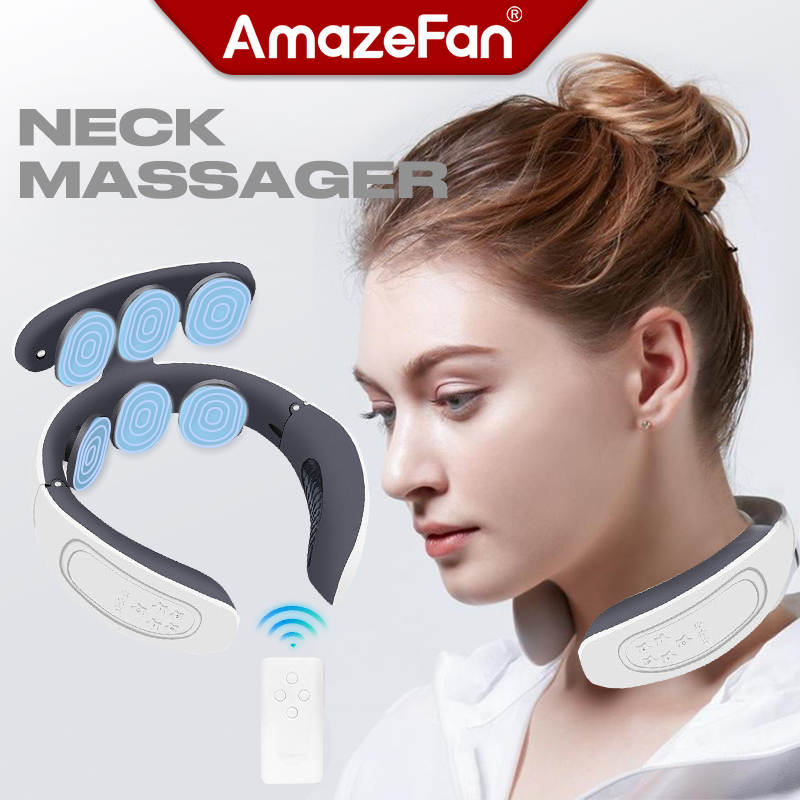 AmazeFan เครื่องนวดคอไฟฟ้า แบบสวมใส่ เครื่องนวด กระดูกสันหลังส่วนคอ บรรเทาปวดคอ 4โหมด 15เกรด นวดชีพจ