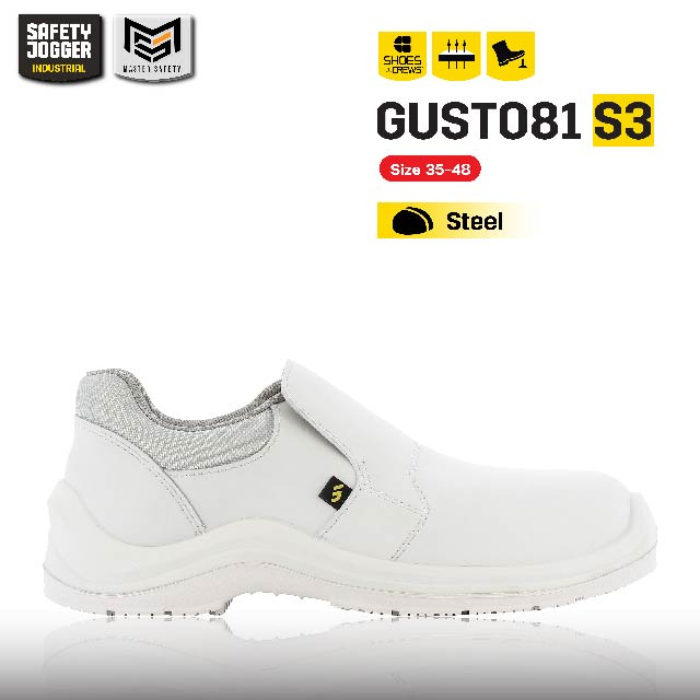 [ของแท้พร้อมส่ง] Safety Jogger รุ่น GUSTO81 S3 รองเท้าเซฟตี้หุ้มส้น หัวเหล็ก กันลื่นพิเศษ พื้นกันน้ำ