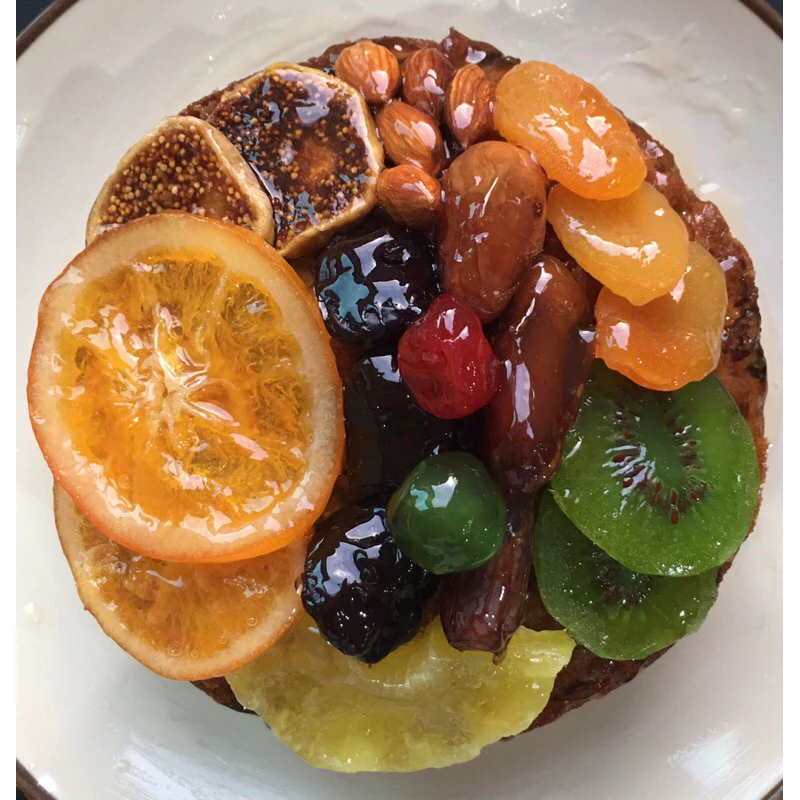 Fruitcake ฟรุตเค้กหน้าผลไม้อบแห้ง หมักเหล้ารัม น้ำหนัก800กรัมขนาด1ปอนด์ Ko