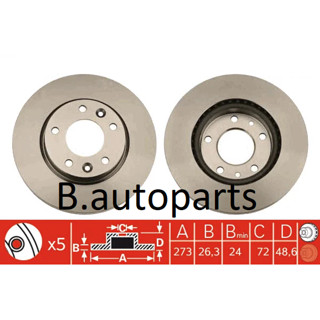 จานเบรคหน้า KIA CARNIVAL UP 1999-2001 GQ 2001-2006 NAZA RIA 2001-2006 จานหนา 26MM RUNSTOP /คู่