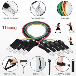 🔥🔥ยางยืดออกกำลังกาย resistance band set ยางออกกำลังกาย สายยืดออกกำลัง ครบเซ็ท 11ชิ้น