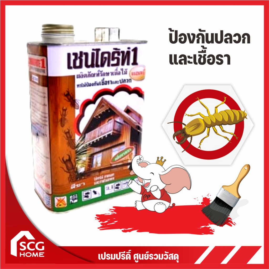 เชนไดร้ท์ ชนิดทา สีใส 1/4 CHAINDRITE ทาไม้ สูตรป้องกันปลวกมอด รักษาเนื้อไม้ ยากำจัดปลวก