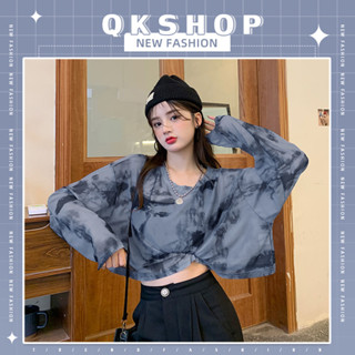 QKshop สุดฮิต🌟เสื้อผู้หญิงมาใหม่ เสื้อผู้หญิงแขนยาว ผ้ายืดตาข่าย ทรงหลวมสไตล์เกาหลี👏🏼น่ารักมาก สีสวยละมุน