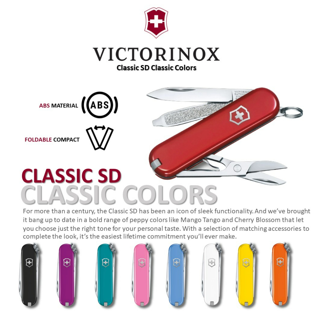 Victorinox Classic SD Classic Colors - Classic Pocket Knife in Bold, Vivid Colors (0.6223) | มีดพับสวิส มีดสวิส มีดพก