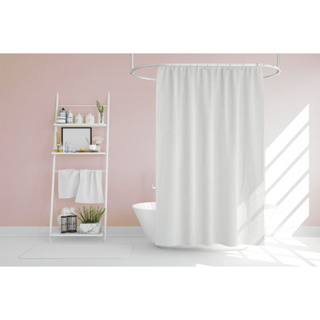 Shower curtain ผ้าม่านห้องน้ำ PEVA ม่านห้องน้ำโรงแรม รีสอร์ท สีขาว 180x220 cm S191102-2