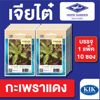 เมล็ดพันธุ์ ผักซอง กะเพราแดง ตราเจียไต๋ บรรจุแพ็คล่ะ 10 ซอง ราคา 70 บาท