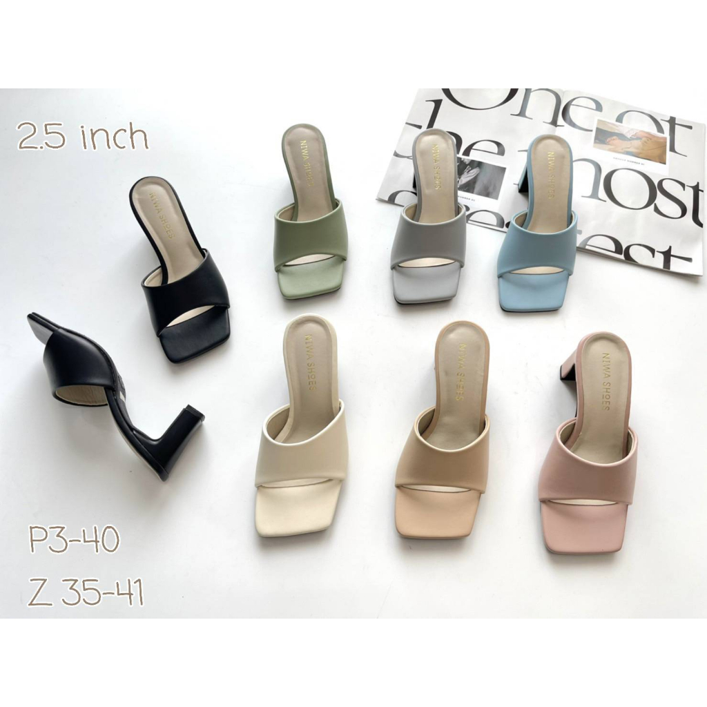 NIWA SHOES รองเท้าส้นสูง รองเท้าแฟชั่น ใส่สบายไม่เมื่อยเท้าจ้า 💐 💕  P3-40