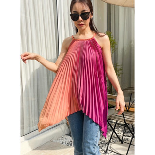 PLEAT TOP💗🍀 เสื้อพลีทสายเดี่ยว ไล่ระดับสี น่ารักมากค่า