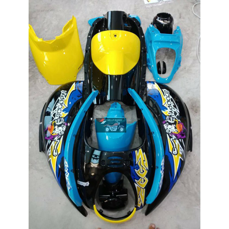 ชุดสี สกู้ปปี้ ไอ ตัวเก่า เฟรม Honda scoopy i old model รถปี 2009-2011 ครบชุด 15 ชิ้น ดำชมพูกระโหลก รับประกัน พร้อมส่ง