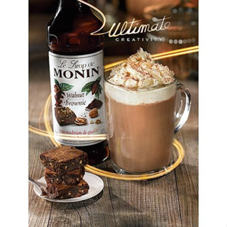 (HomeKoffee) MONIN Walnut Brownie Syrup โมนิน ไซรัปวอลนัทบราวนี่ บรรจุขวด 700 ml น้ำเชื่อม MONIN กลิ่น “Walnut Brownie”