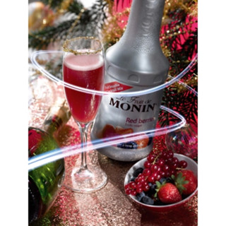 (HomeKoffee) MONIN Strawberry Fruit Mix เพียวเร่โมนิน กลิ่น “สตรอว์เบอร์รี” บรรจุขวด 1 ลิตร (Puree MONIN กลิ่น “Strawber