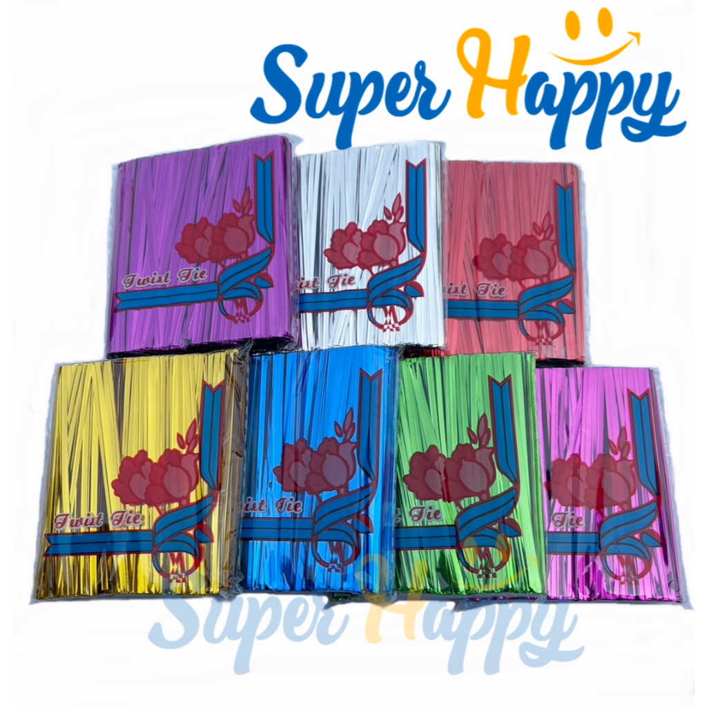 ริบบิ้นลวดมัดปากถุงขนมขนาด 8 cm.(แพ็ค 800 ชิ้น) ใช้สำหรับมัดปากถุงคุกกี้หรือเบเกอรี่