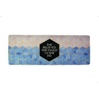 Door mat พรมเช็ดเท้า ลายหกเหลี่ยมขาวฬ้า Hexagon White-Blue 44x120x2 cm S191910F