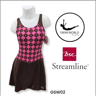 ชุดว่ายน้ำ swim world by BSC streamline ลดเยอะมาก(ชุดติดกัน)มีฟองน้ำมีซับใน