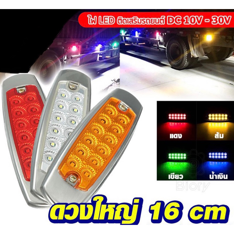 แถบไฟสัญญาณ led ดวงไฟ 12 ดวง ไฟติดรถ รองรับระบบไฟ 12-24v (ไฟสัญญาณ12ดวง)