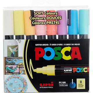 uni Posca Paint Marker Set of 8 colors - 1.8 -2.5mm bullet tip | MI-PC5M-S-08C