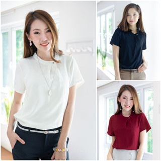 Narinari : NT291 Folded Front Blouse (ใส่โค้ด NARISP9 ลด 65 บาท)