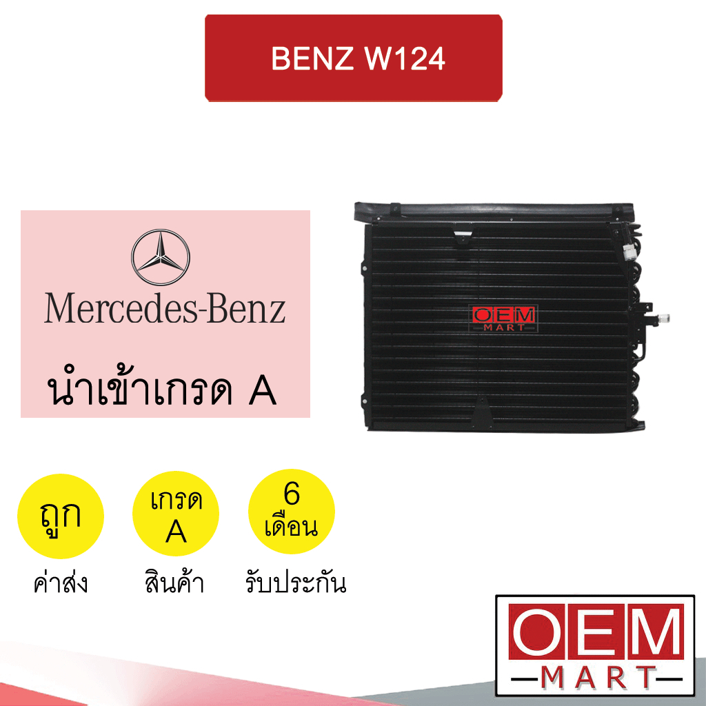 แผงแอร์ นำเข้า เบนซ์ W124 อีคลาส รุ่นพัดลม1ตัว+ขายึด รังผึ้งแอร์ แผงคอล์ยร้อน แอร์รถยนต์ BENZ E-CLAS