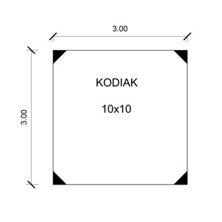 กราวชีท ผ้าปูรองเต็นท์ 10x10 (3x3) Kodiak Traveler jack100 กราวชีท ตรงรุ่น ผ้าใบหนา กันน้ำ