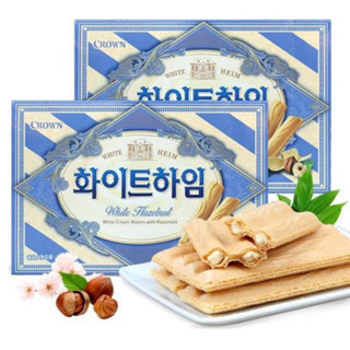 Crow white hazelnut 142g. เวเฟอร์ครีมฮาเซลนัท ขนมนำเข้า จากเกาหลี🇰🇷