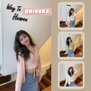 Oninaka เสื้อเซ็ต2ชิ้น ผ้ายับ เข้าใหม่ Y07-1#