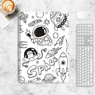 astronaut graffiti เคส iPad air1/2/3/4/5 mini4/5/6 เคสไอแพด gen7/8/9 gen10 case iPad pro11 2022 เคสซิลิโคน มีที่ใส่ปากกา