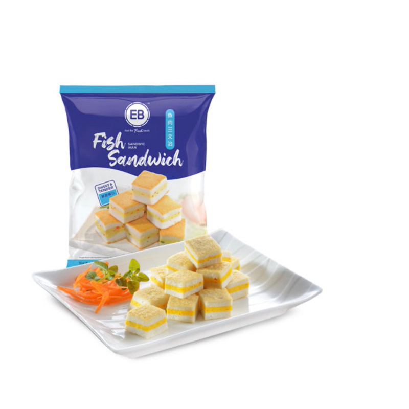 เต้าหู้ปลารูปแซนวิส FISH SAND WICH EB 500G/PACK ฮาลาล (จัดส่งแบบแช่ย็น)