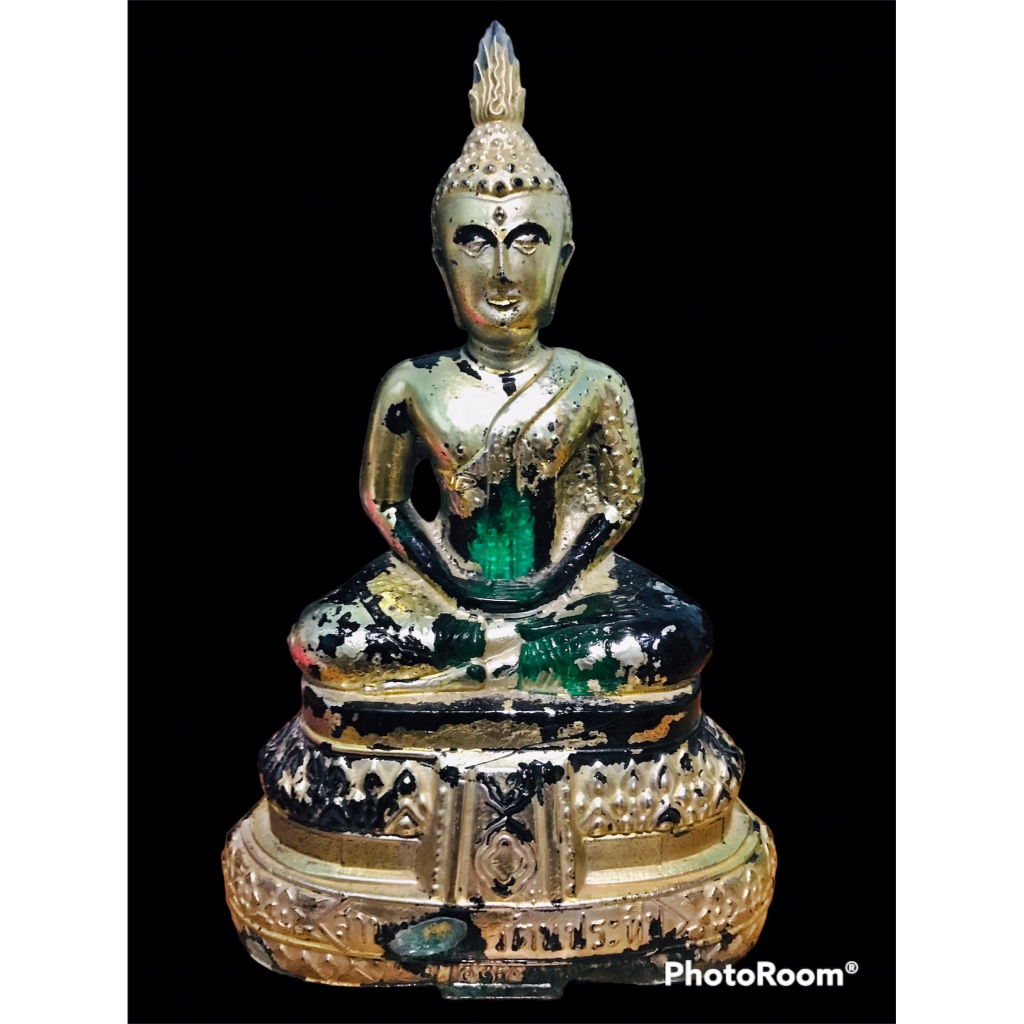 พระแก้วมรกต บล็อกกรรมการ JAPAN นิยม ฐาน7นิ้ว สูง11นิ้ว พิธีใหญ่25ศตวรรษ ปี2500 เนื้อสีเขียวมรกต ปรอท