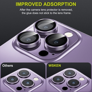 WSKEN foriPhone 14 Pro/14 Pro Max Camera Lens Protector,[Night Shooting Mode] HD Tempered Metal Glass Camera Screen Protector Cover Film Accessories, Glitter - รูปที่ 2