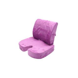 Chair cushion หุ้มผ้ากำมะหยี่ ชุดเบาะรองนั่ง เบาะรองหลัง เพื่อสุขภาพ ลดแรงกดทับ สีม่วง ST211018PR