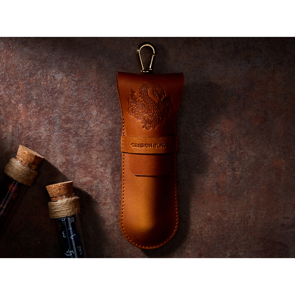 Leviathan RPG Single Potion Bag | Small Dice Bag | Tan Leather Bag With Dice Potion Flask Set | Dice