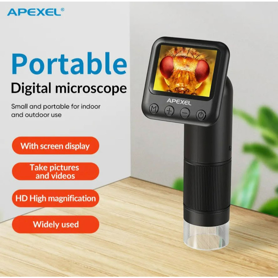พร้อมส่ง APEXEL 400-800X กล้องจุลทรรศน์ดิจิตอล USB HD กล้องจุลินทรีย์สำหรับ Soldering อิเล็กทรอนิกส์ PCB ตรวจสอบ
