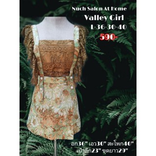 Valler Girl - ข38 ตั้มทอเขียวแขนระบาย L-36-30-40 เสื้อผ้ามือ1 งานป้าย ราคา 590 บาท