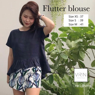 Virin_Clothing เสื้อลินิน ชายระบาย flutter blouse มีหลายสี