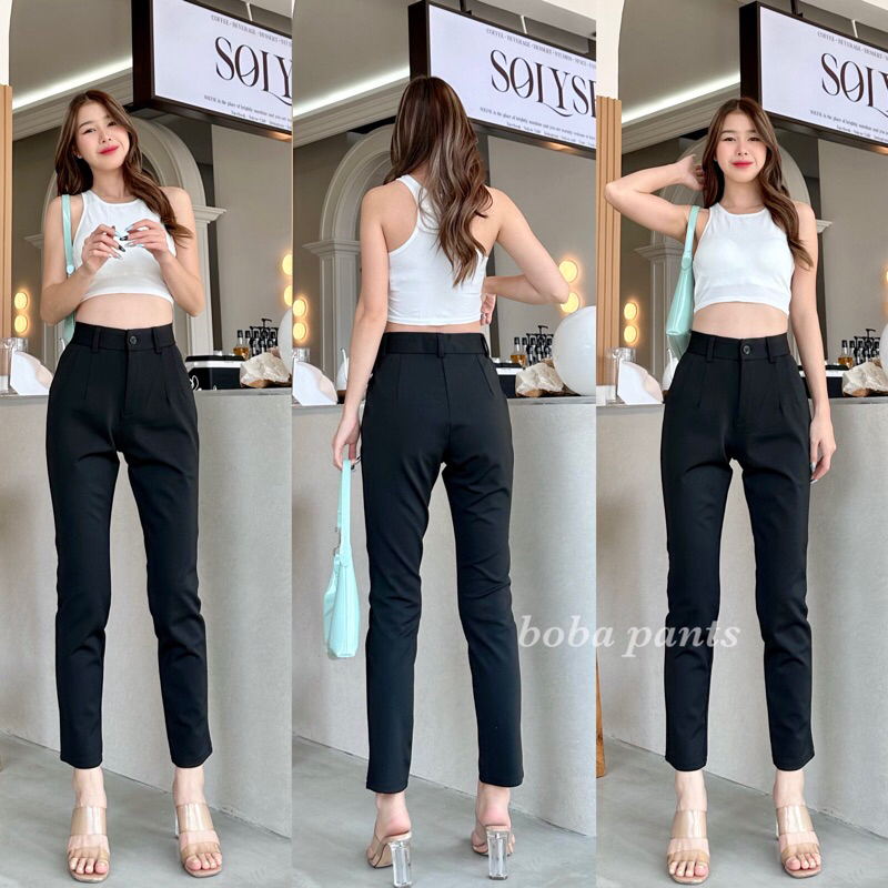 ⚡️S-4XL⚡️กางเกงใส่ทำงานผ้าโรเชฟ ทรงสวยใส่สบาย